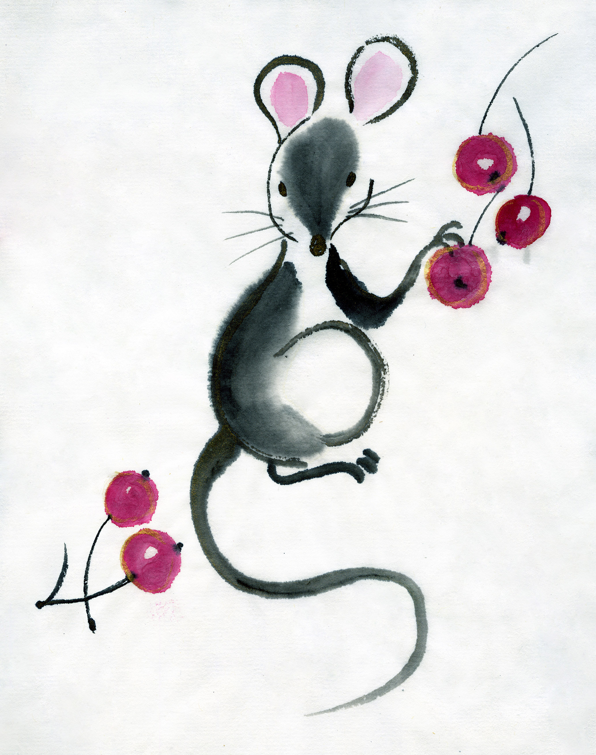 Иллюстрация: Японские новогодние открытки нэнгадзё: мастер-класс художницы Татьяны Поляковой